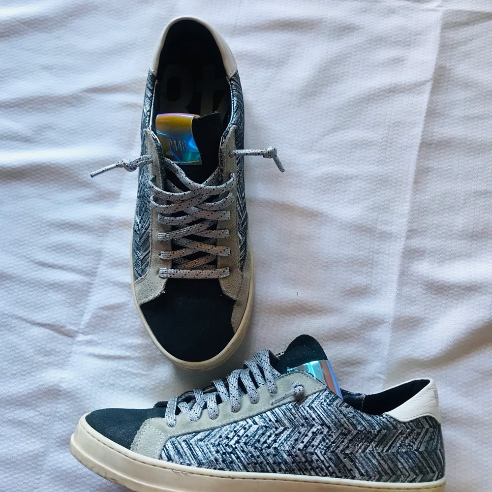 P448 Black, White & Gray Low-Top Sneakers - Picture 2 of 13